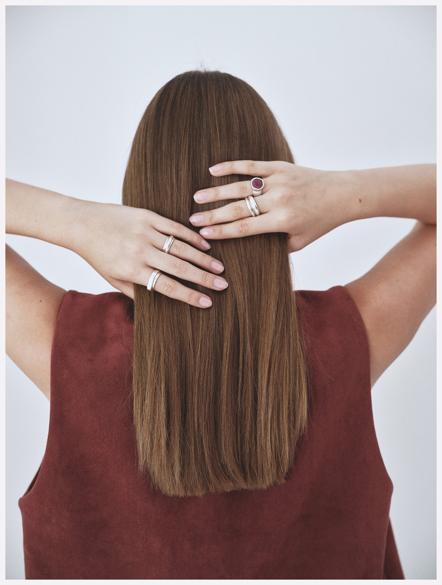 Nieregularny pierścionek srebrny