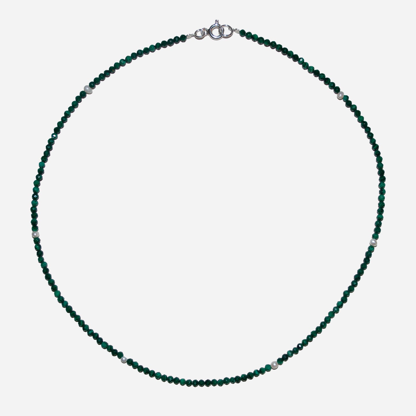 Naszyjnik z malachitem i perłą