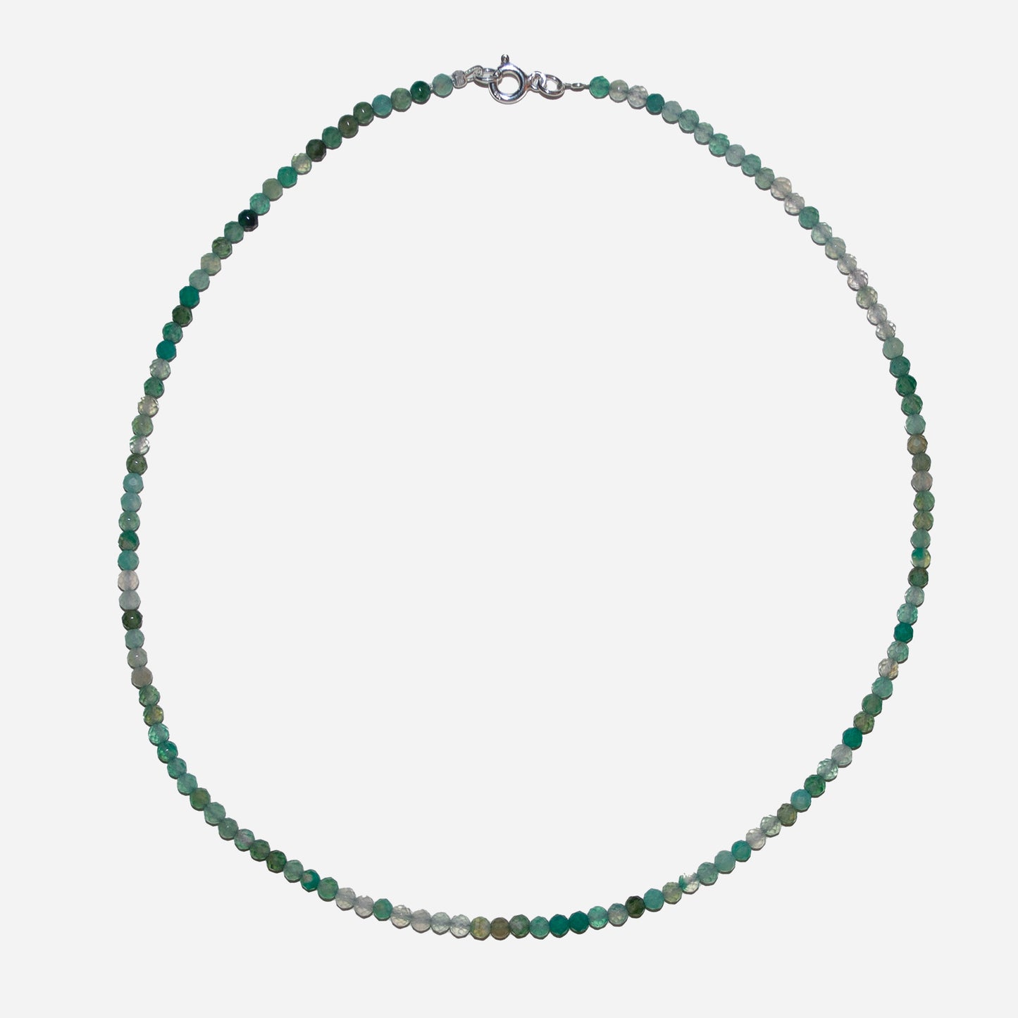 Naszyjnik z drobnym agatem zielonym