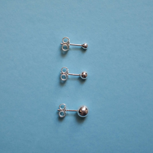 Srebrne kolczyki kulki ø3 mm