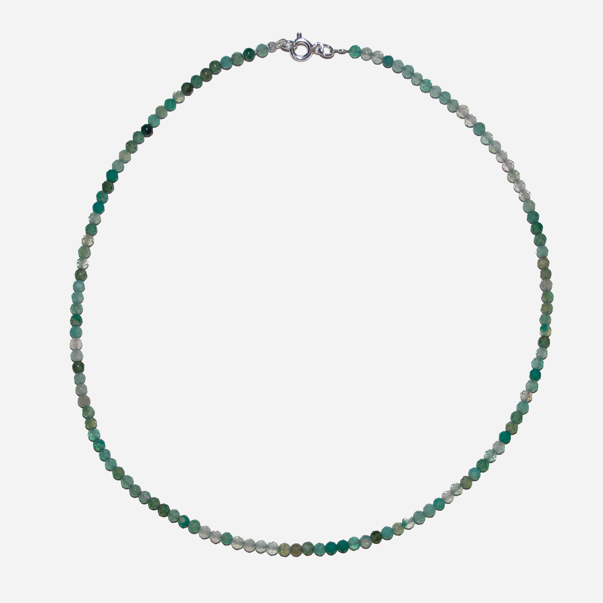 Naszyjnik z drobnym agatem zielonym