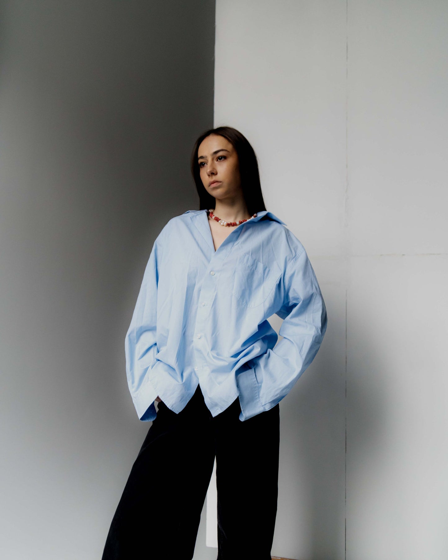 Naszyjnik z koralem i perłami