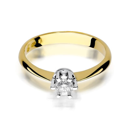 Złoty pierścionek z diamentem 0,23 ct