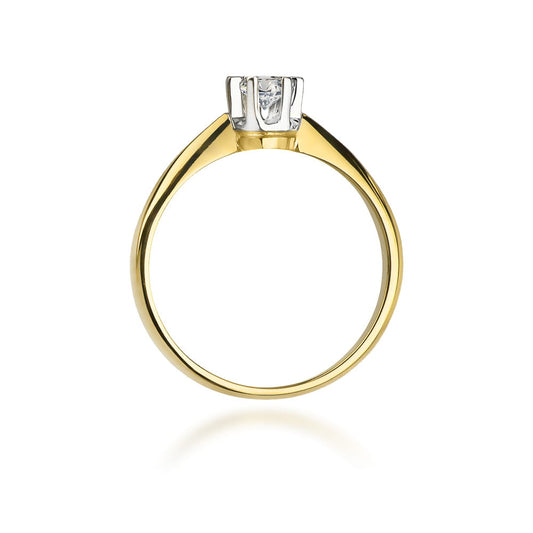 Złoty pierścionek z diamentem 0,23 ct