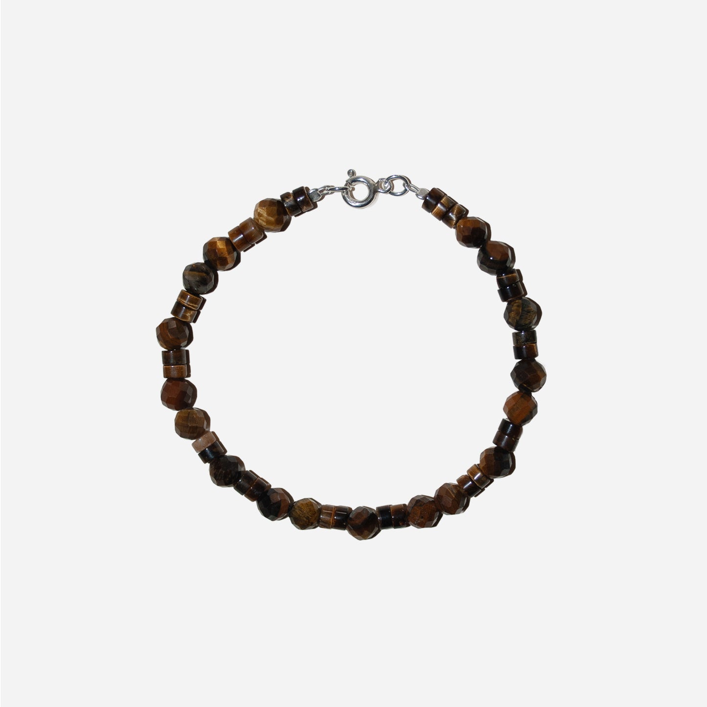 bransoletka z brązowych fasetowanych kamieni
