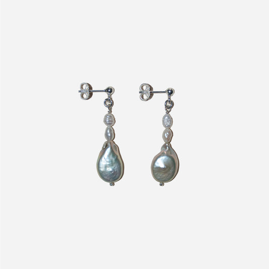 wiszące kolczyki srebrne z perłami