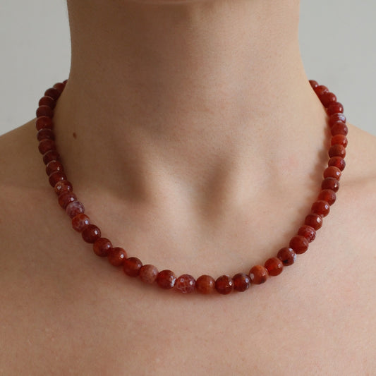 Naszyjnik z pomarańczowym karneolem