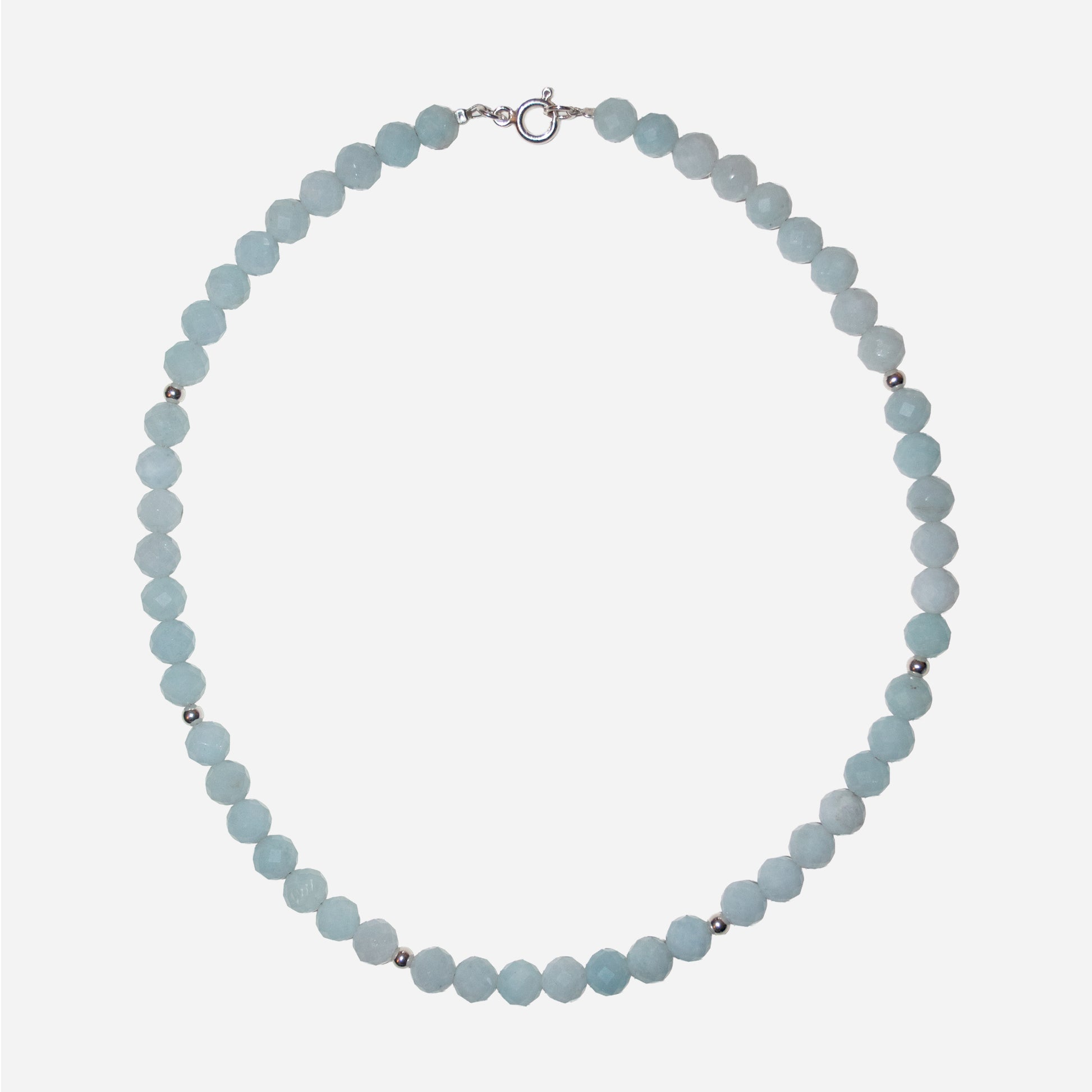 naszyjnik z niebieskiego kamienia - akwamaryn