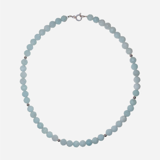 naszyjnik z niebieskiego kamienia - akwamaryn