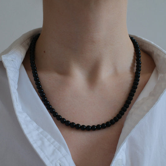 naszyjnik z czarnym onyksem