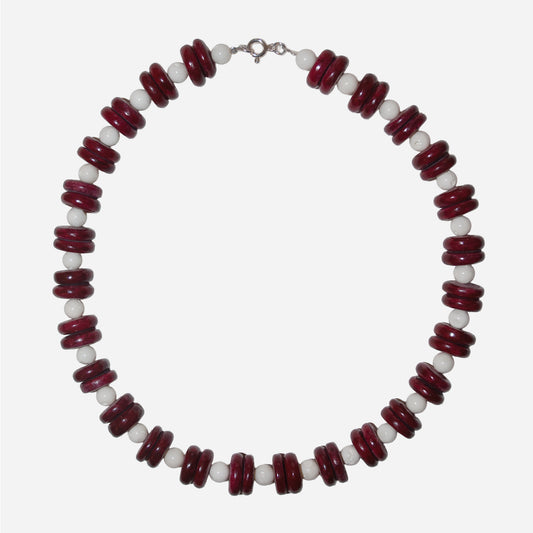 Naszyjnik z koralem i masą perłową