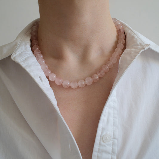 Naszyjnik z różowym kwarcem