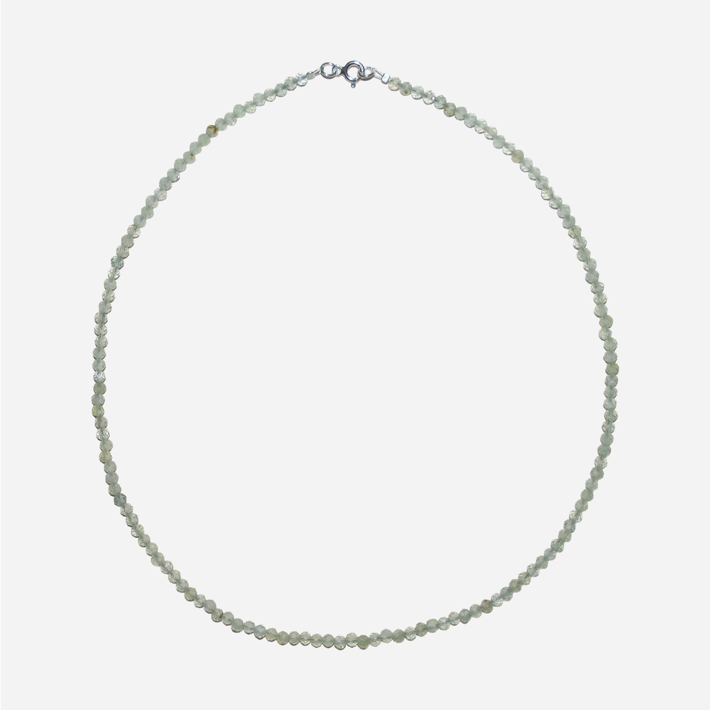 Naszyjnik z zielonym prehnitem