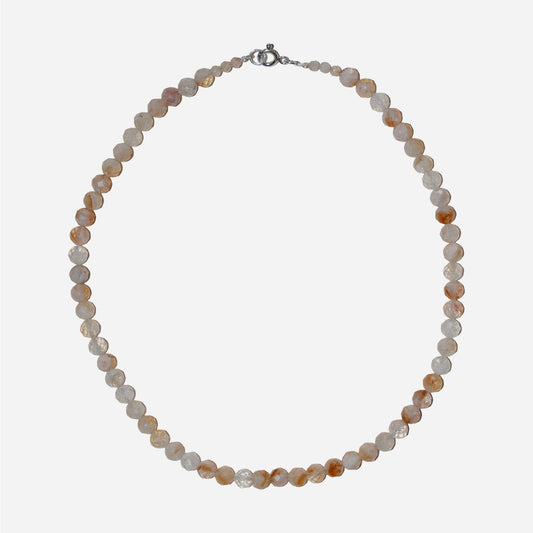 Naszyjnik z cytrynem, biało-żółtymi kamieniami